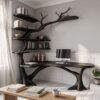 Sculptural Tree Desk With Handcrafted Solid Wood Design For Home Office