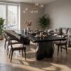 Contemporary Dining Table With Asymmetrical Natural Edge For Dining Room