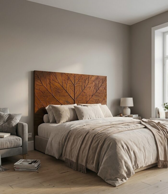 Contemporary Tree Ring Headboard Wooden Bed Headboard For Bedroom