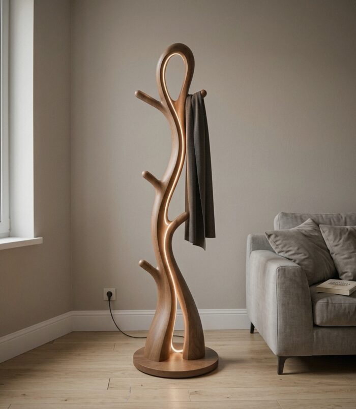 Contemporary Botanical Lamp With Hooks For Lounge