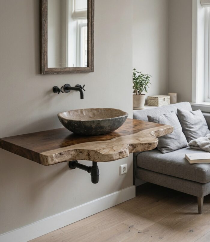 Elegant Rustic Bathroom Floating Shelves For Bathroom Organization