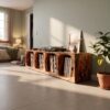 Contemporary Arch Wood Vinyl Storage Cabinet, Handcrafted Modern Record Player Stand for Audiophile, Model