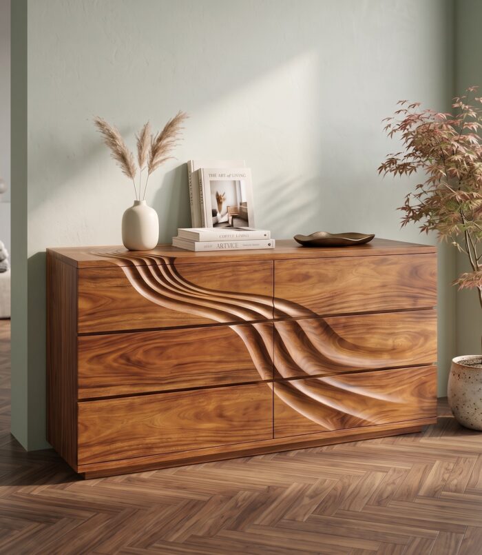 Organic Sculpted Dresser Table For Modern Interior