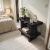 Artistic Solid Wood Display Shelf, Large Handcrafted Wooden Bookshelf & Storage Rack for Living Room