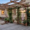 Rustic Handcrafted Outdoor Garden Seating And Trellis For Patio Or Yard