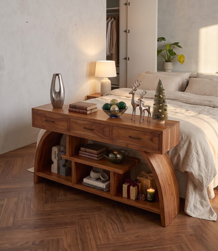 Organic Modern Xmas Console Table Living Room