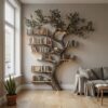 Black Tree Branch Bookshelf Wall Mount Mid Century