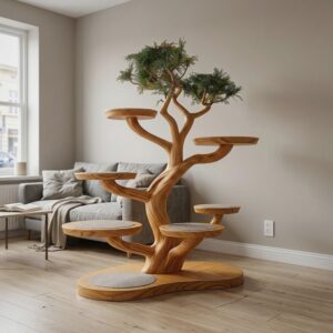 Cat Shelf Wall Natural Living Room Decor room Ideal Pet Gift