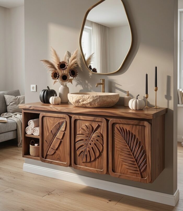 Handcrafted Organic Modern Bathroom Vanity Boutique Hotel
