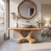 Modern Halloween Statement Bathroom Vanity With Sculptural Branch Frame For Bathroom