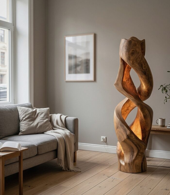 Contemporary Abstract Twisted Floor Lamp For Living Room