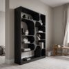 Artistic Wood Bookcase, Handcrafted Sculptural Bookshelf with Open Shelving for Living Room, Bedroom & Office