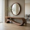 Mid Century Curved Console Table Modern Hallway Living