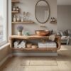 Handcrafted Wooden Vanity For Bathroom Natural Look