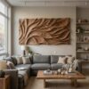 Abstract Carved Wall Art Sculpture For Living Room Decor