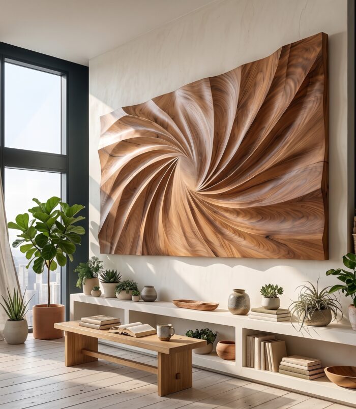 Modern Large Wood Wall Art for Living Room