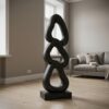 Abstract Wooden Sculpture For Elegant Coastal Balcony Decor