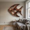 Artistic Sculptural Wall Art Fish-Inspired For Living Room