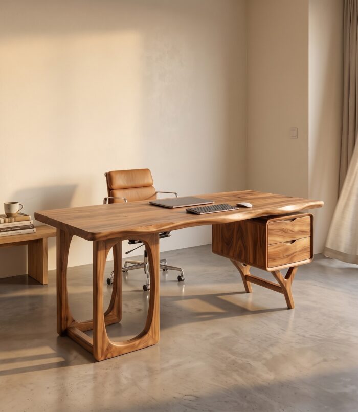Organic Dual Pedestal Executive Desk Elegant Office