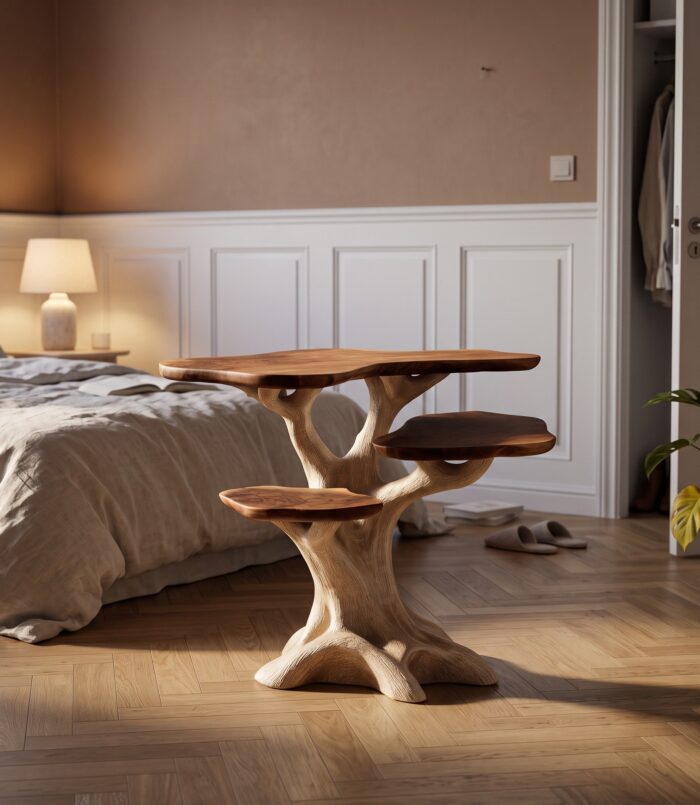 Rustic Artistic Bedside Table Bedroom Furniture