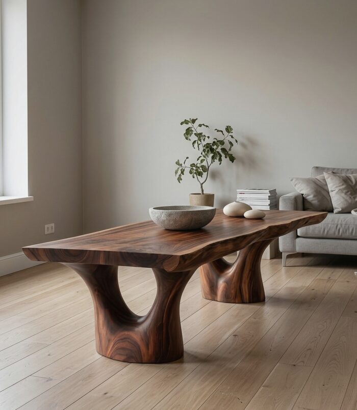 Elegant Sculptural Dining Table For Dining Room