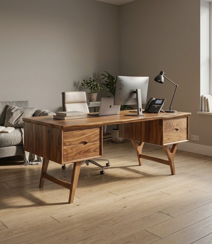 Mid Century Executive Desk Modern Workspace