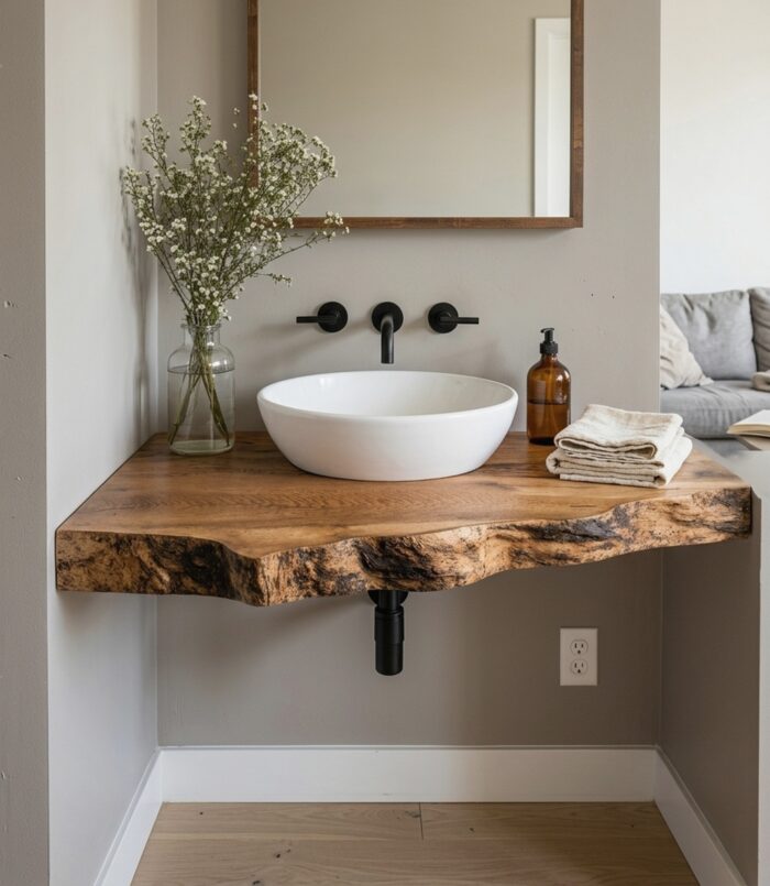 Handcrafted Wooden Vanity Bathroom Renovation