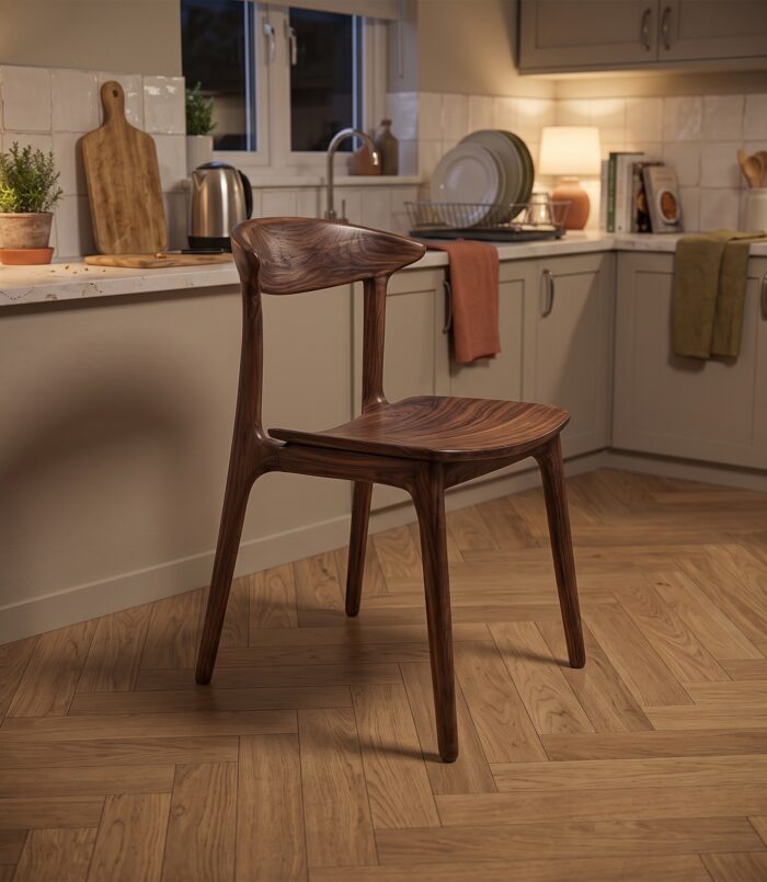 Organic Modern Sculptural Wooden Chair Dining Room Or Kitchen