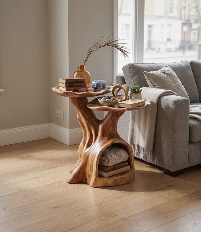 Contemporary Dual Tier Side Table Designer Residence