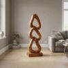 Abstract Wooden Sculpture For Elegant Coastal Balcony Decor