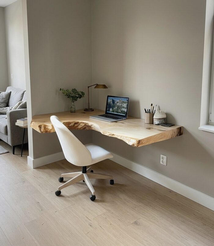 Mid Century Floating Desk Bedroom Study