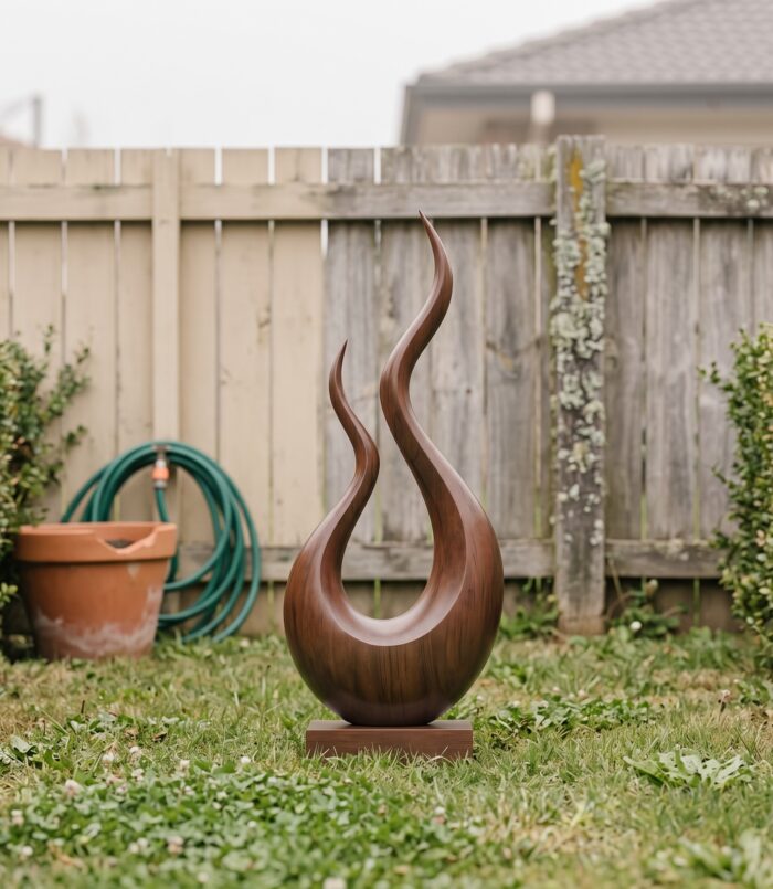 Mid Century Wooden Sculpture For Garden Decorative Panel