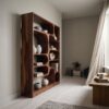 Artistic Wood Bookcase, Handcrafted Sculptural Bookshelf with Open Shelving for Living Room, Bedroom & Office
