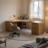 Modern L Shape Wooden Desk Home Office Corner Workstation Study Table
