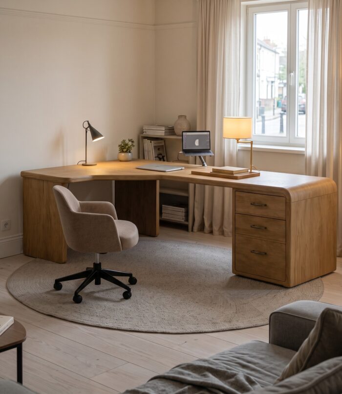 Modern L Shape Wooden Desk Home Office Corner Workstation Study Table