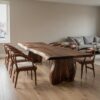 Contemporary Dining Table With Asymmetrical Natural Edge For Dining Room