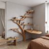 Rustic Tree Desk Shelf Corner Office