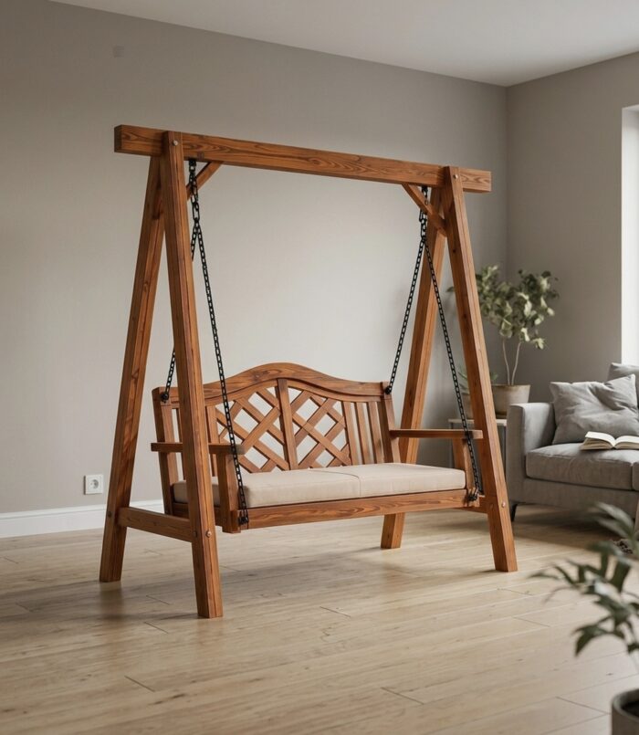 Contemporary Wooden Garden Swing Outdoor Living