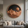 Artistic Mountain Sun Wall Hanging For Modern Home