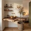 Rustic Wooden Floating Vanity For Small Bathroom Spaces