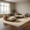 Sculptural Curved Sectional Sofa Frame Solid Wood Flowing Form Living Room And Lounge