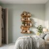 Sculptural Floating Shelf With Organic Wooden Form For Living Room And Kitchen
