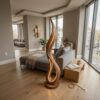 Contemporary Dancing Flame Floor Lamp For Living Room