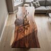 Contemporary Dining Table With Asymmetrical Natural Edge For Dining Room