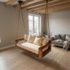 Contemporary Hanging Sofa Swing City View Elegant Apartment