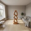 Abstract Wooden Sculpture For Elegant Coastal Balcony Decor