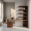 Scandinavian Writing Desk With Integrated Storage Hutch For Bedroom And Workspace