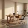 Organic Dual Pedestal Executive Desk Elegant Office