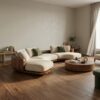 Sculptural Curved Sectional Sofa Frame Solid Wood Flowing Form Living Room And Lounge