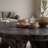 Contemporary Round Dining Table With Abstract Cutout Design For Dining Room And Kitchen